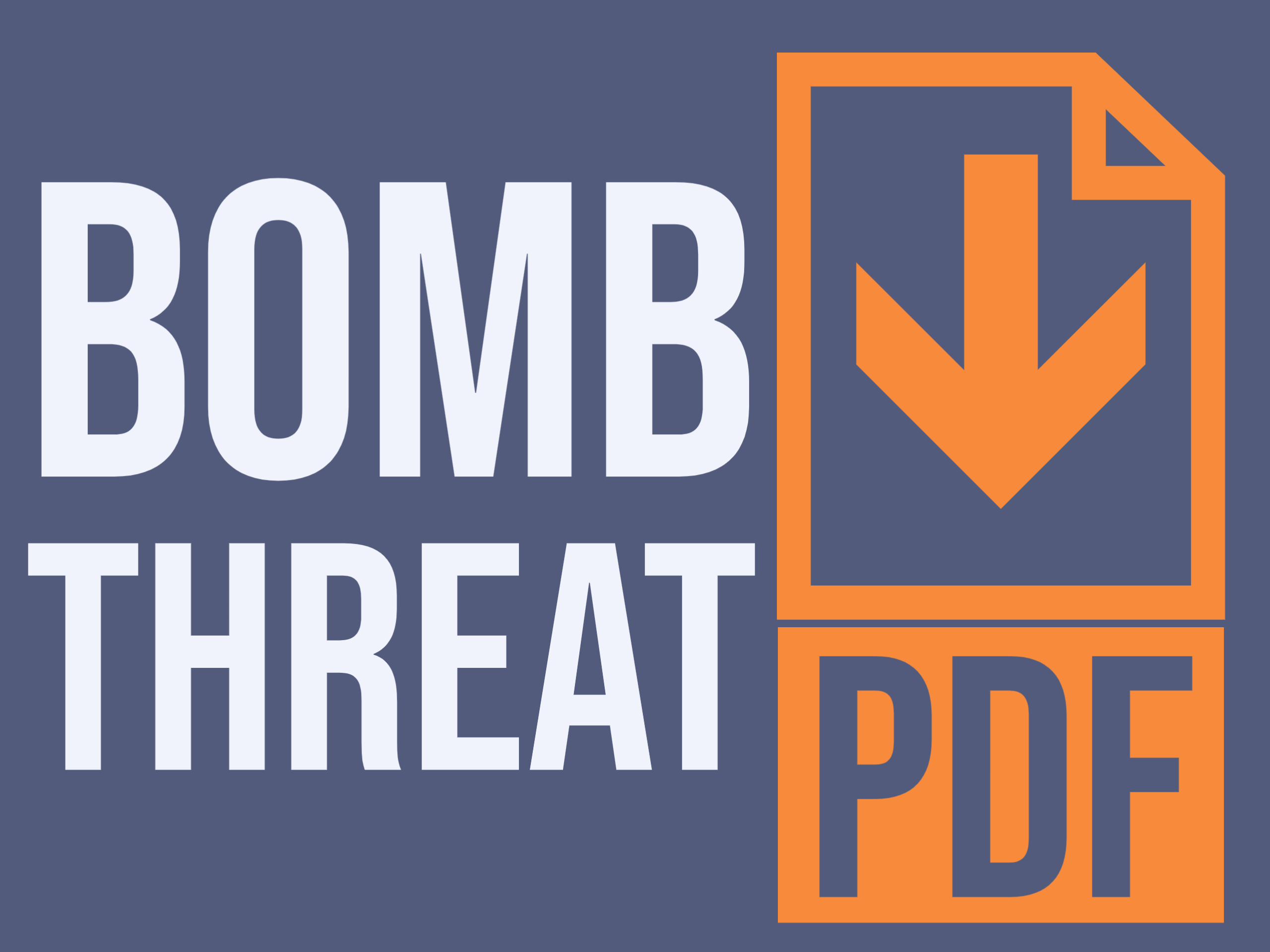 Bomb threat template. Add a bomb threat security assignment instruction or SOP.  Be prepared to deal with a bomb threat being made to you or your organisation.