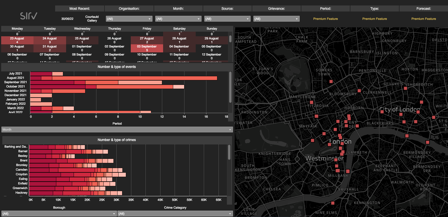 Visualise threats in   London June 21 to June 2022