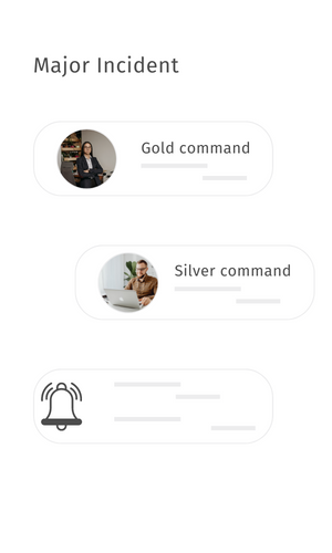 Major incident escalation flow chat icon